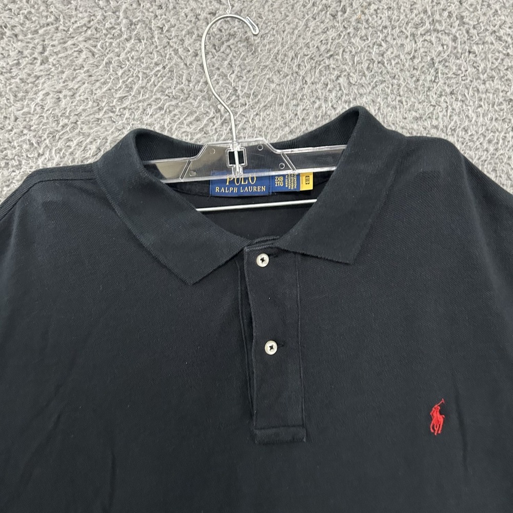 Polo Ralph Lauren Shirt Mens 2XB Big Black Polo Cotton Pony Preppy Golf Rugby - Picture 3 of 10